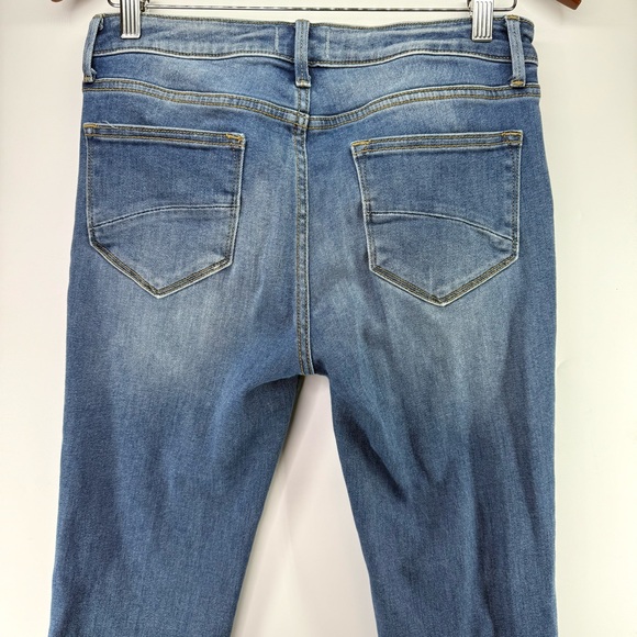 Driftwood Colette Embroidered Straight Cropped Denim Jeans Paisley Bleu 28 - Picture 8 of 11